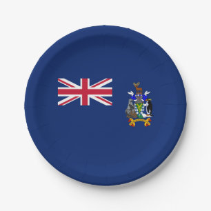 Assiettes En Carton Drapeau de la Géorgie du Sud et des îles Sandwich 