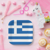 Assiettes En Carton Drapeau de la Grèce (Fête)