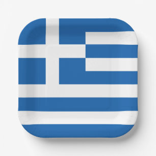 Assiettes En Carton Drapeau de la Grèce