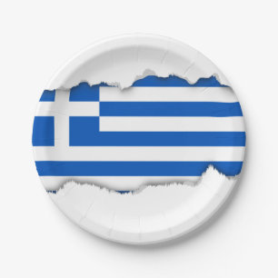 Assiettes En Carton Drapeau de la Grèce