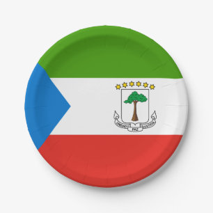 Assiettes En Carton Drapeau de la Guinée équatoriale