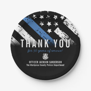 Assiettes En Carton Drapeau de la Ligne bleue pour l'anniversaire de l