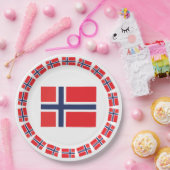 ASSIETTES EN CARTON DRAPEAU DE LA NORVÈGE (Fête)