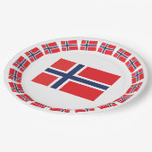 ASSIETTES EN CARTON DRAPEAU DE LA NORVÈGE (Angle)