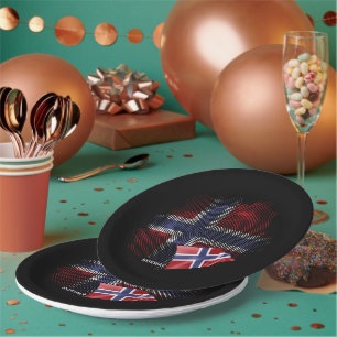 Assiettes En Carton Drapeau de la Norvège