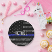 Assiettes En Carton Drapeau de la police retraitée en détresse (Fête)