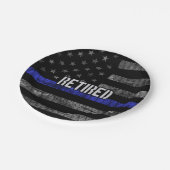 Assiettes En Carton Drapeau de la police retraitée en détresse (Angle)