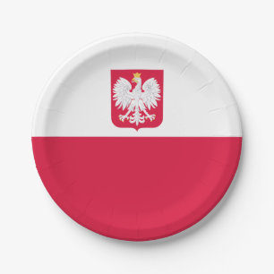Assiettes En Carton Drapeau de la Pologne