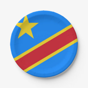 Assiettes En Carton Drapeau de la République démocratique du Congo