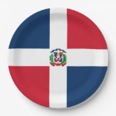 Assiettes En Carton Drapeau de la République dominicaine (Devant)