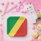 Assiettes En Carton Drapeau de la République du Congo (Fête)