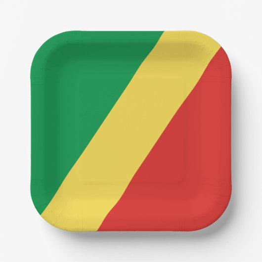 Assiettes En Carton Drapeau de la République du Congo (Recto)