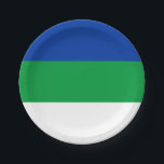 Assiettes En Carton Drapeau de la République Komi<br><div class="desc">Drapeau patriotique de la République Komi</div>