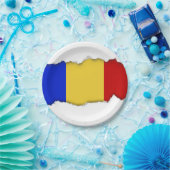 Assiettes En Carton Drapeau de la Roumanie (Fête)