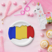 Assiettes En Carton Drapeau de la Roumanie (Fête)