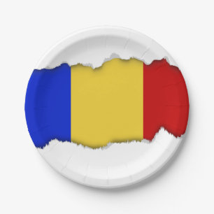Assiettes En Carton Drapeau de la Roumanie