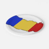 Assiettes En Carton Drapeau de la Roumanie (Angle)
