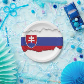 Assiettes En Carton Drapeau de la Slovaquie (Fête)