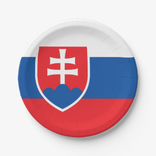Assiettes En Carton Drapeau de la Slovaquie