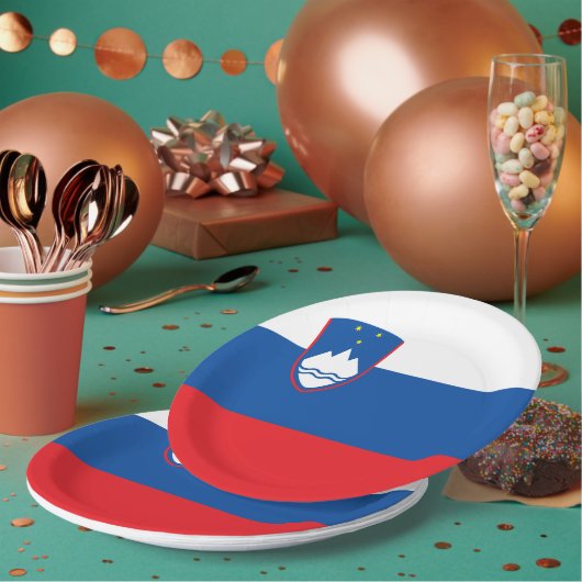 Assiettes En Carton Drapeau de la Slovénie (Multi)
