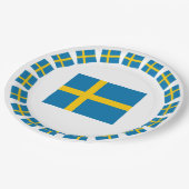 ASSIETTES EN CARTON DRAPEAU DE LA SUÈDE (Angle)