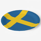 Assiettes En Carton Drapeau de la Suède (Angle)