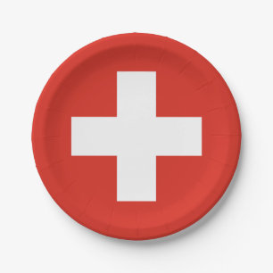 Assiettes En Carton Drapeau de la Suisse