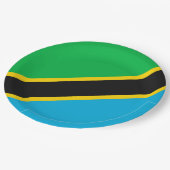 Assiettes En Carton Drapeau de la Tanzanie (Angle)