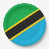 Assiettes En Carton Drapeau de la Tanzanie (Devant)