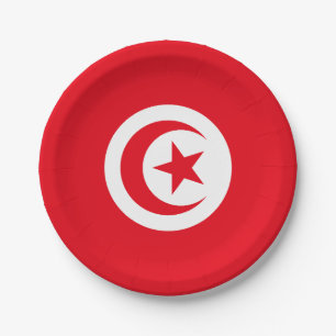 Assiettes En Carton Drapeau de la Tunisie