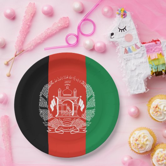 Assiettes En Carton Drapeau de l'Afghanistan (Fête)