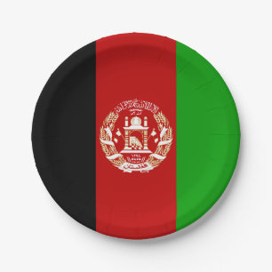 Assiettes En Carton Drapeau de l'Afghanistan patriotique