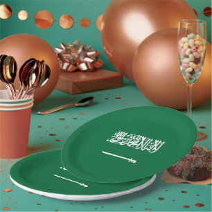 Assiettes En Carton Drapeau de l'Arabie saoudite