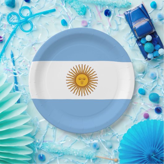 Assiettes En Carton Drapeau de l'Argentine (Fête)