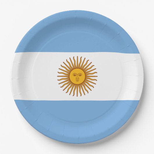 Assiettes En Carton Drapeau de l'Argentine (Devant)