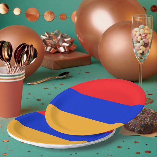 Assiettes En Carton Drapeau de l'Arménie (Multi)