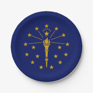 Assiettes En Carton Drapeau de l'État de l'Indiana