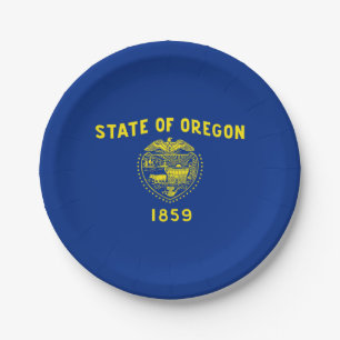 Assiettes En Carton Drapeau de l'État de l'Oregon
