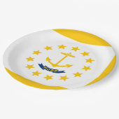 Assiettes En Carton Drapeau de l'État de Rhode Island (Angle)