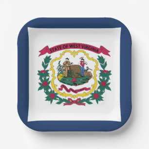 Assiettes En Carton Drapeau de l'État de Virginie-Occidentale