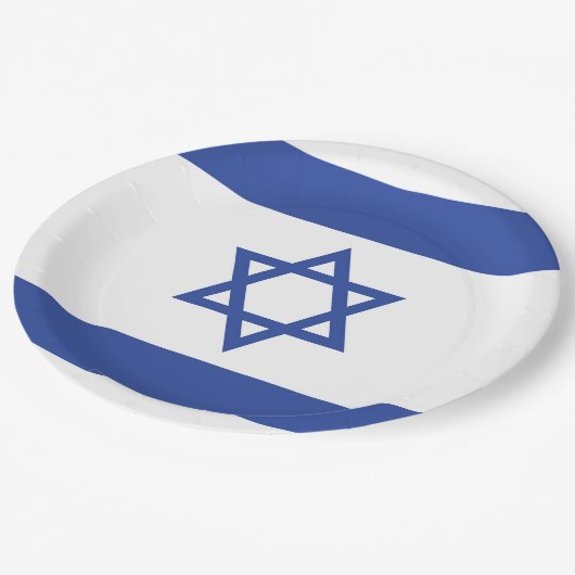 Assiettes En Carton Drapeau de l'État d'Israël Étoile de David Judaïsm (Angle)