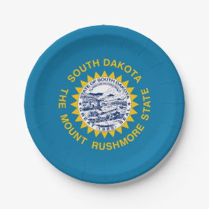Assiettes En Carton Drapeau de l'État du Dakota du Sud