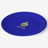 Assiettes En Carton Drapeau de l'État du Kansas (Angle)