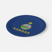 Assiettes En Carton Drapeau de l'État du Kansas (Angle)