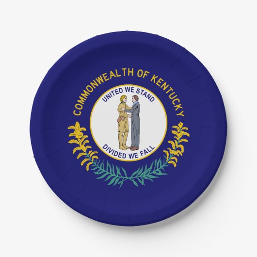 Assiettes En Carton Drapeau de l'État du Kentucky (Devant)