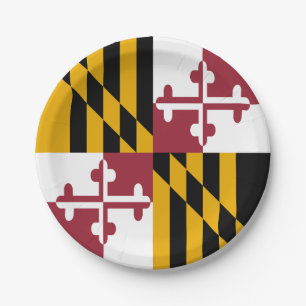 Assiettes En Carton Drapeau de l'État du Maryland