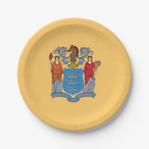 Assiettes En Carton Drapeau de l'État du New Jersey