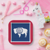 Assiettes En Carton Drapeau de l'État du Wyoming (Fête)