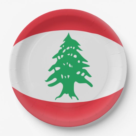 Assiettes En Carton Drapeau de Libanais du Liban (Devant)