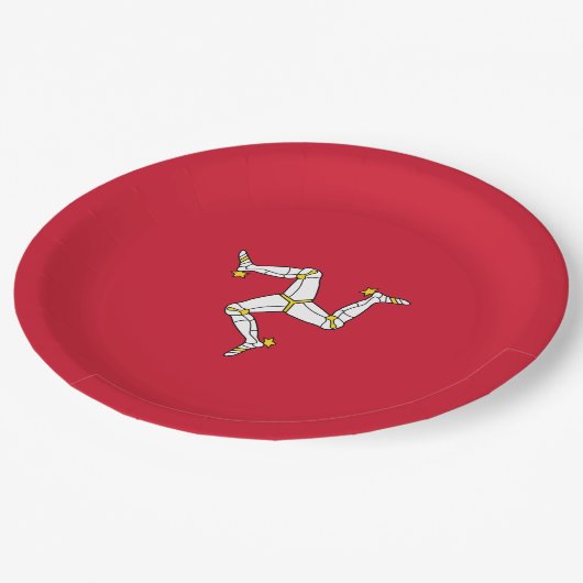 Assiettes En Carton Drapeau de l'île de Man (Angle)